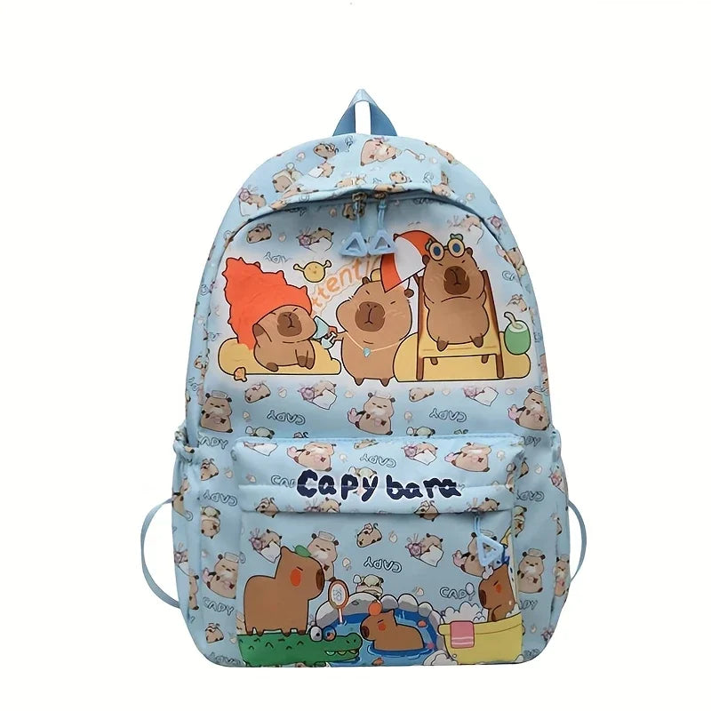Cute Capybara Kids School Backpack - Large-Capacity Student Bag for Travel & Gym — view 3 of backpacks