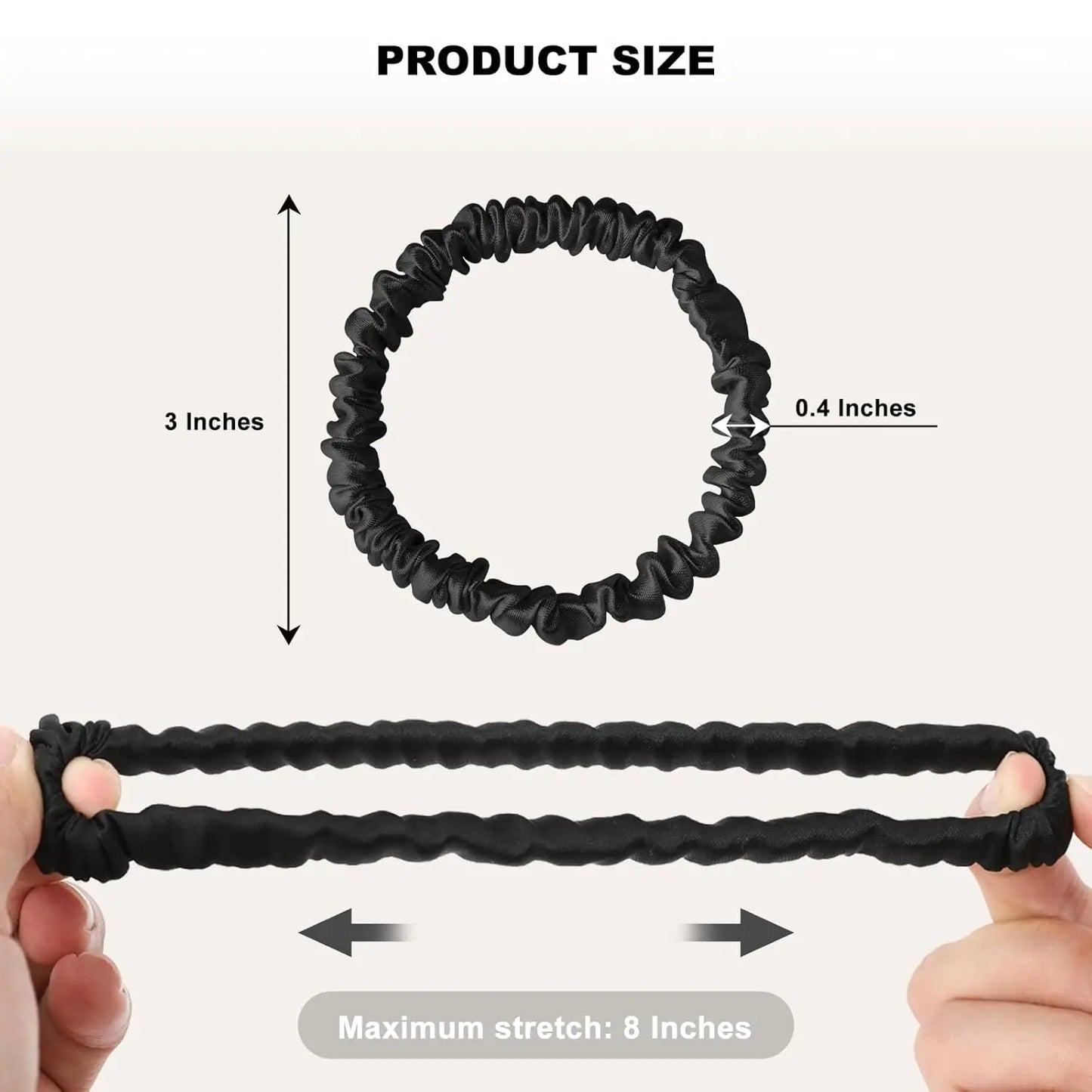 Mulberry Silk Scrunchies 8-Pack — Gentle No-Damage Hair Ties for Women — view 2 of hair accessories