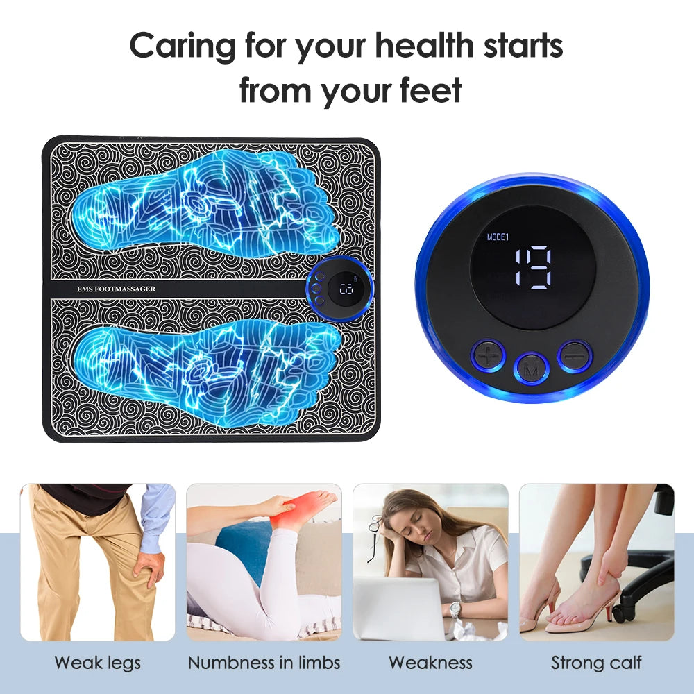 EMS Foot Mat Electric Massager — Electrostimulator Relaxation Pad — view 2 of recovery & massage
