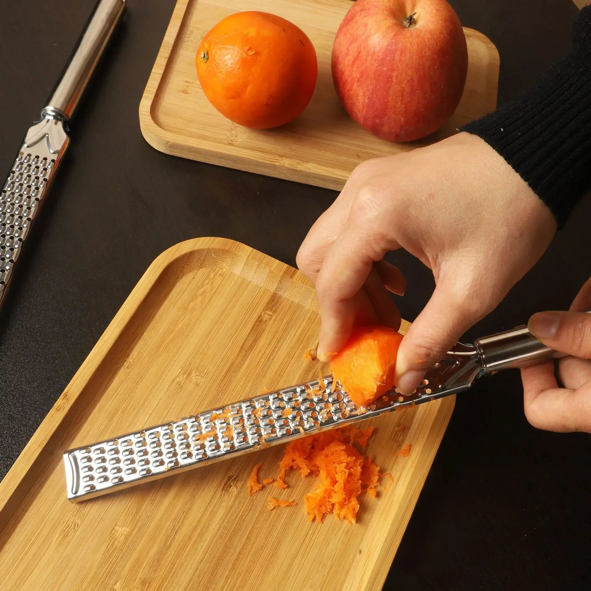 Handheld Stainless Steel Grater — Cheese, Garlic, Lemon Zester & Ginger Grinder — view 4 of kitchen gadgets