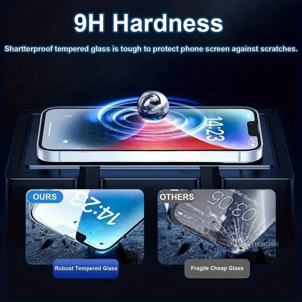 3Pcs Privacy Tempered Glass for iPhone 16 Pro Max/16E/13/11/12 Mini One-Second Install — view 5 of screen protectors