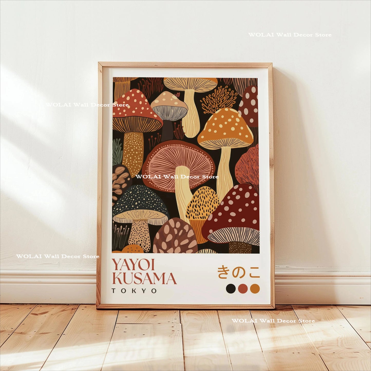 Yayoi Kusama Koi &amp; Jellyfish Canvas Poster &mdash; Japanese Hokusai Giant Wave Wall Art