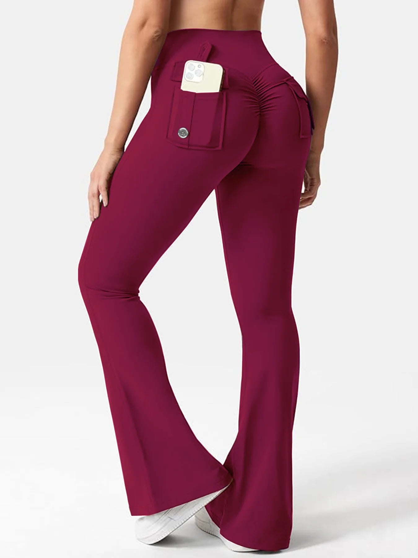 Women's Activewear Cargo-Pocket Leggings — High-Waist Sculpting Stretch Yoga Pants — view 6 of women's activewear
