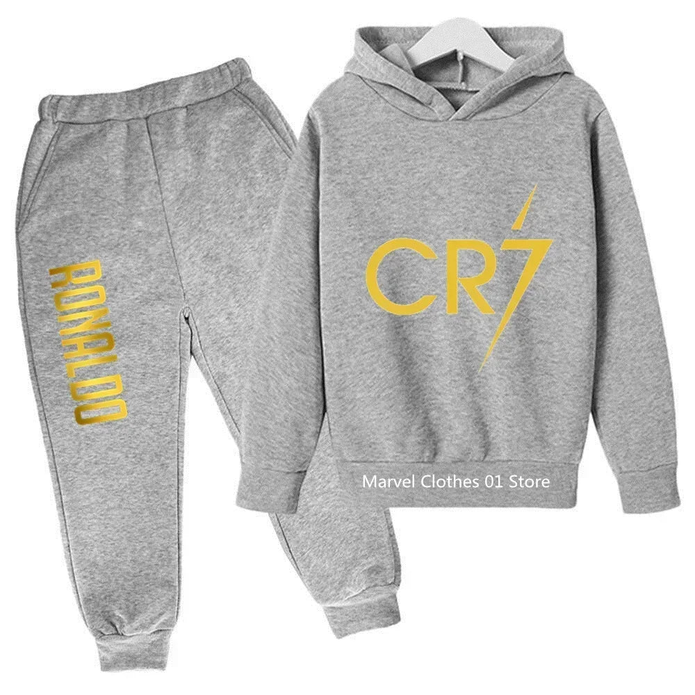 Cristiano Ronaldo CR7 Cosplay Costumes Kids Football Idol Hoodie Set Pants Kids Boys High Quality Tops Girls Clothing Sets