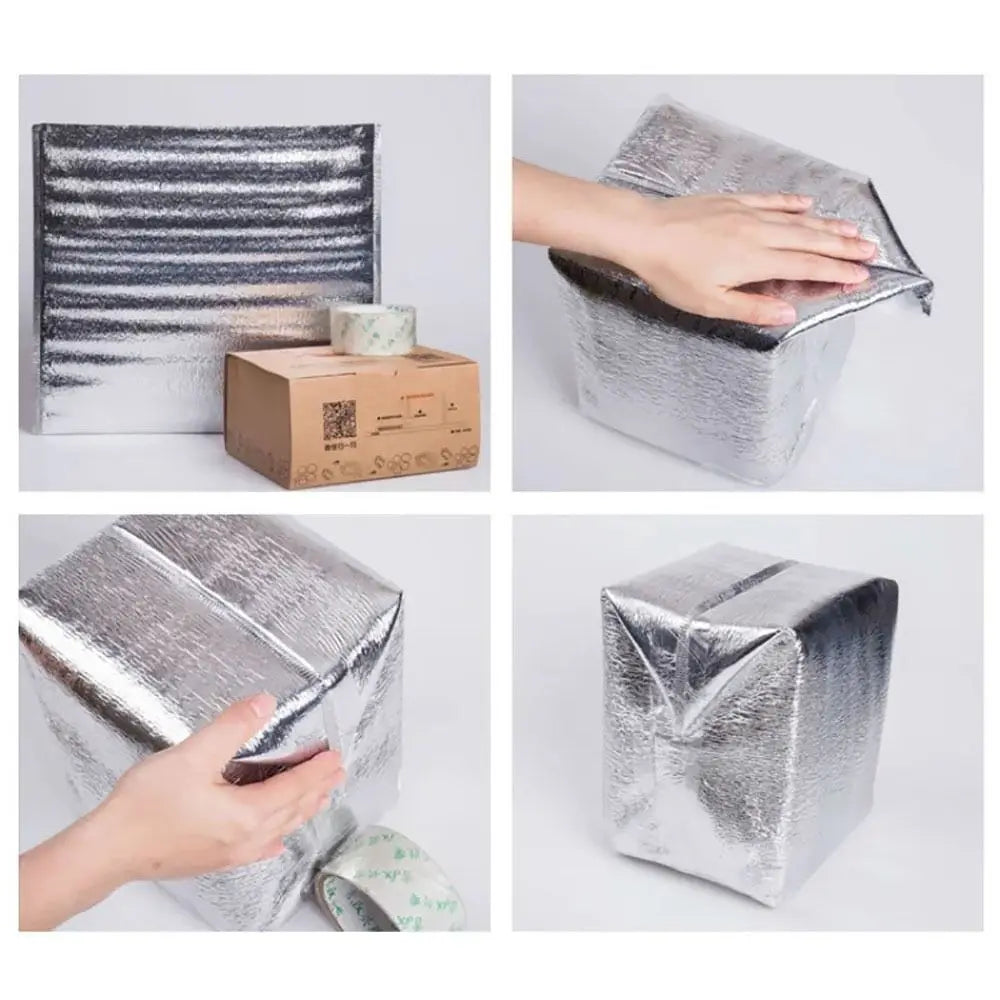 Aluminum Foil Insulated Cooler Bag - Folding Thermal Tote for Food & Drinks — view 2 of lunch bags