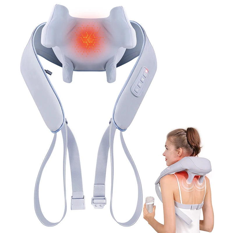 Masgre Cordless Shiatsu Back & Neck Massager with Heat — 3D Deep-Tissue Pillow — view 7 of recovery & massage