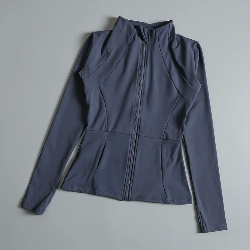Women’s High-Elastic Yoga Coat — Round-Neck Loose Long-Sleeve Fitness Top — view 6 of sports & fitness