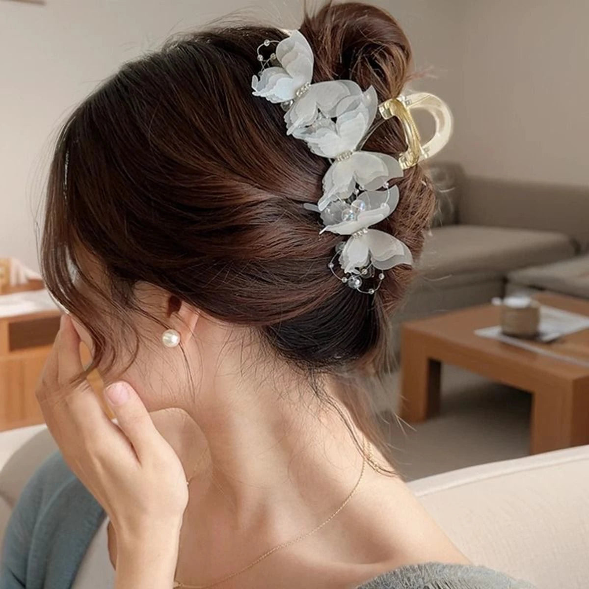 Super Fairy-Like Butterfly Hair Clip, Large Shark Clip, Back-Of-Head Hair Clip for Girls and Women, — view 6 of product