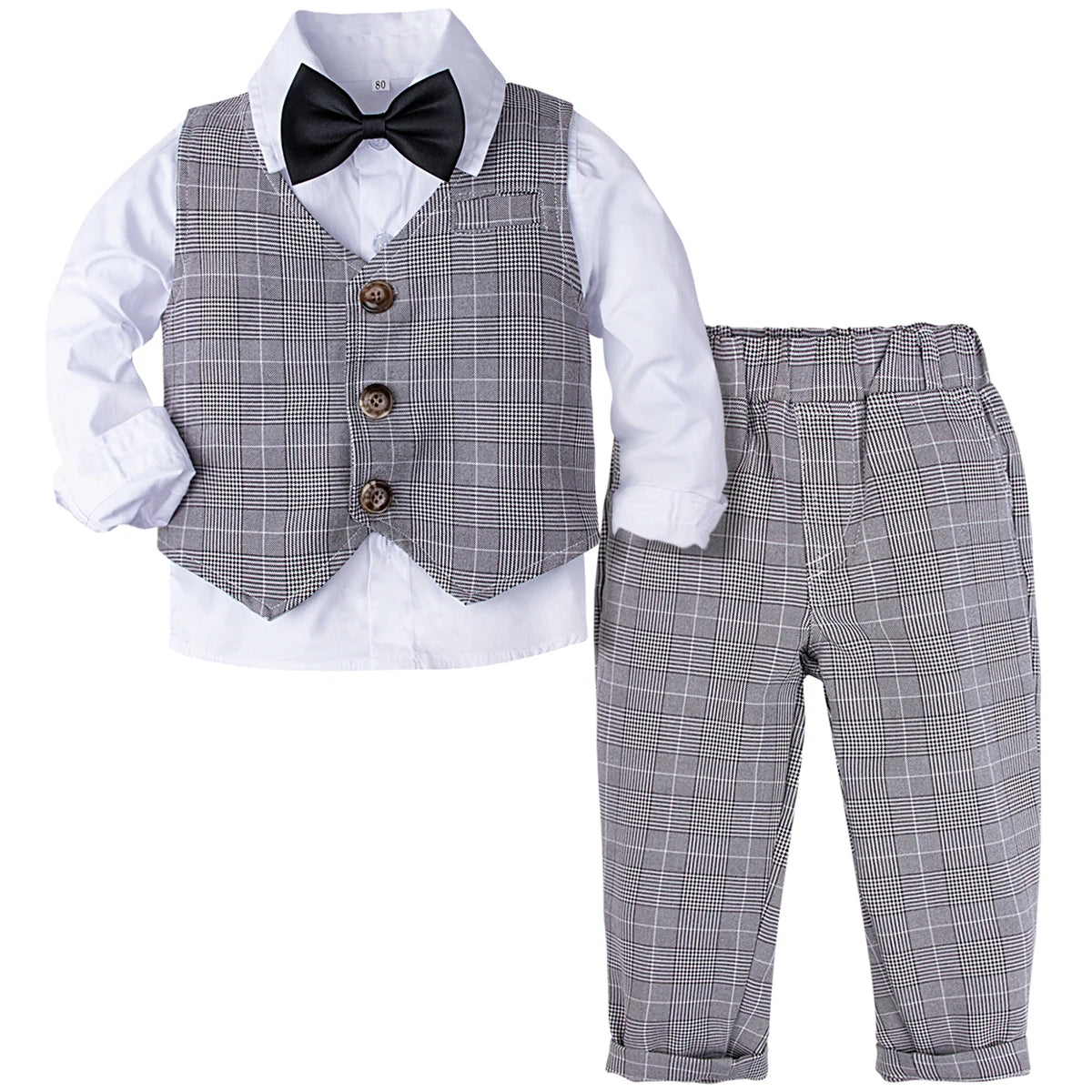 Baby Wedding Outfit Boy Toddler Baptism Suit Kids Birthday Party Easter Gift Clothes Infant Gentleman Xmas Clothing Set 3PCS