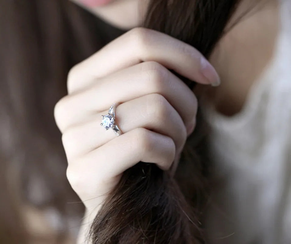 Women's 925 Sterling Silver Six-Claw Ring — 7CT Diamond Engagement Jewelry — view 4 of jewelry