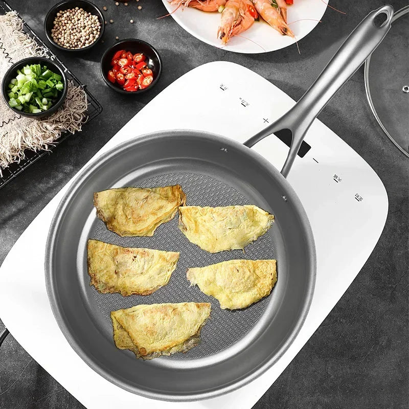 2.2L Titanium Honeycomb Non-Stick Frying Pan – Universal Cookware for Induction & Gas Stoves