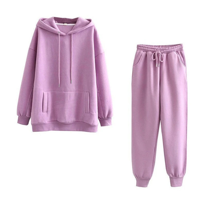 Women&rsquo;s Hoodie &amp; Sweatpant Tracksuit &mdash; Autumn-Winter Lounge Wear 2-Piece Set — view 12 of tracksuits