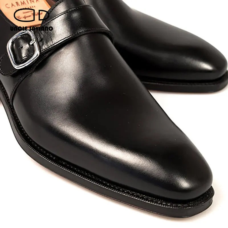 Uncle Saviano Single Monk Style Men Shoes Wedding Black