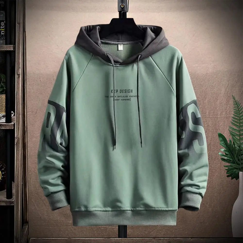 Pullover Sweatshirt Breathable Winter Hooded Plush Lining Men Sweatshirt Thick Skin-Touch Pullover Hoodie Daily Clothing