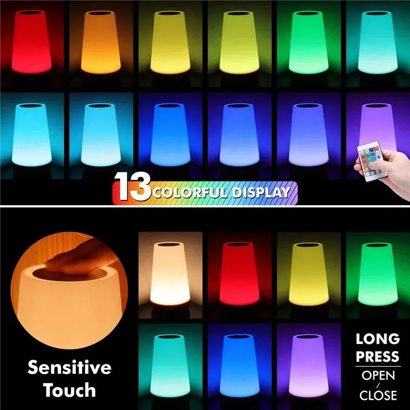 RGB LED Night Light &mdash; 13-Color Remote-Control USB Rechargeable Touch Dimmable Portable Lamp — view 3 of led &amp; smart lighting