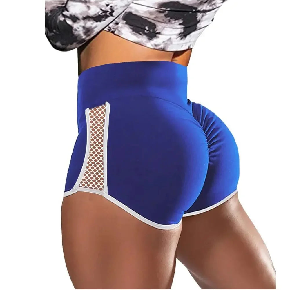 Women's Activewear High-Waist Mesh-Side Sport Shorts — Quick-Dry Slim-Fit Running Yoga — view 5 of women's activewear