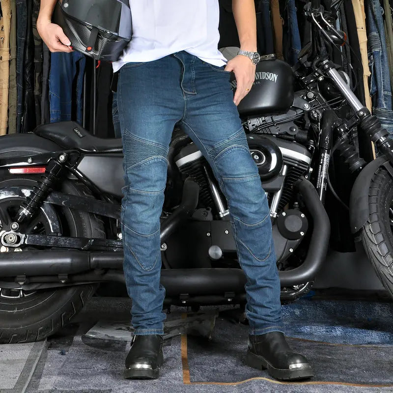 Men's Motorcycle Riding Jeans — Anti-Fall Racing Rider Pants All Seasons — view 6 of men's clothing