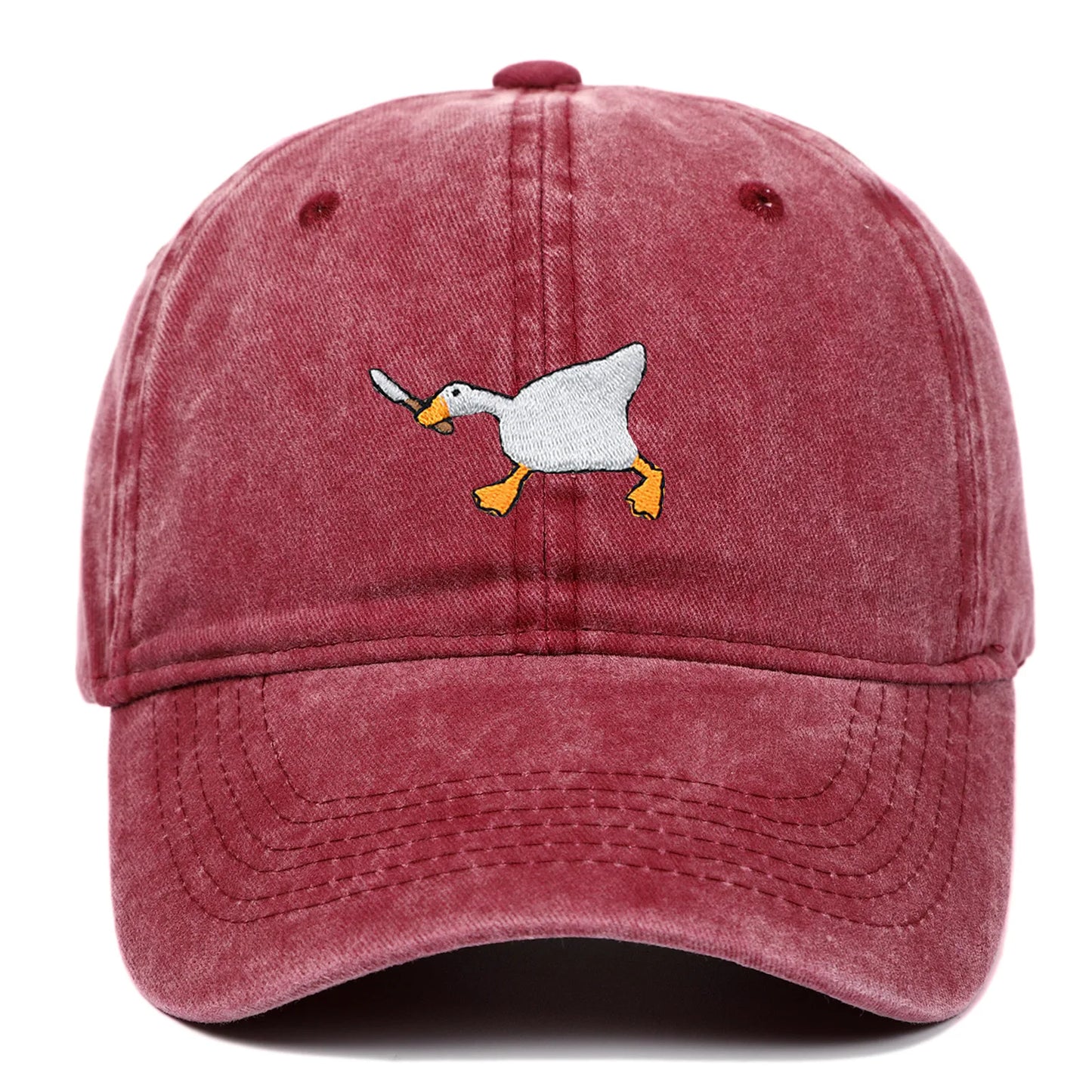 Embroidered Goose Baseball Cap — Quirky City-Style Streetwear Duckbill Casual Fashion Hat