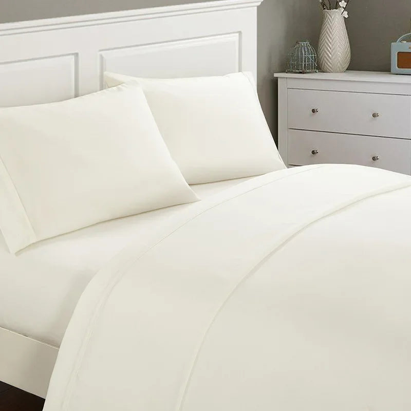 Solid color brushed four-piece set reactive printing and dyeing soft and comfortable sheet hat model bedding set