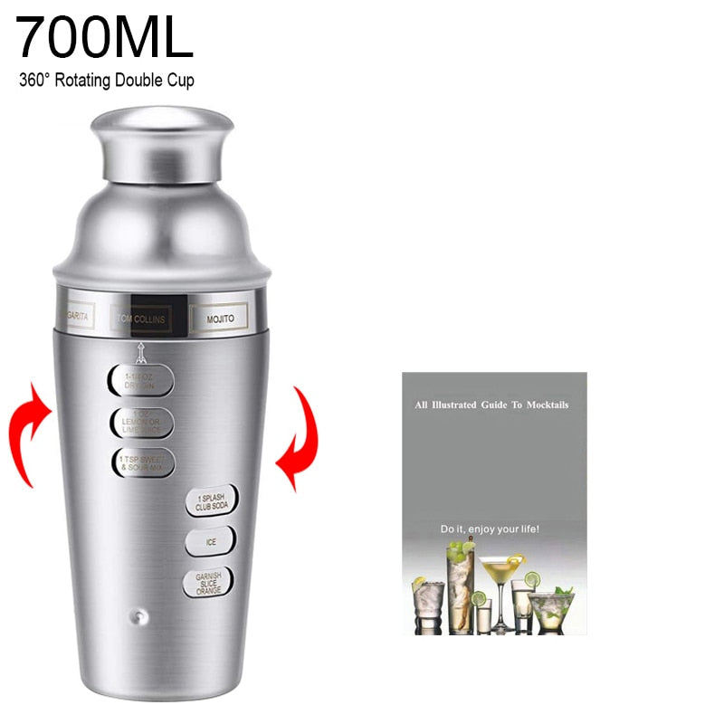 1-14 Pcs Stainless Steel Cocktail Shaker Set – 600ml/750ml Mixer for Drinks