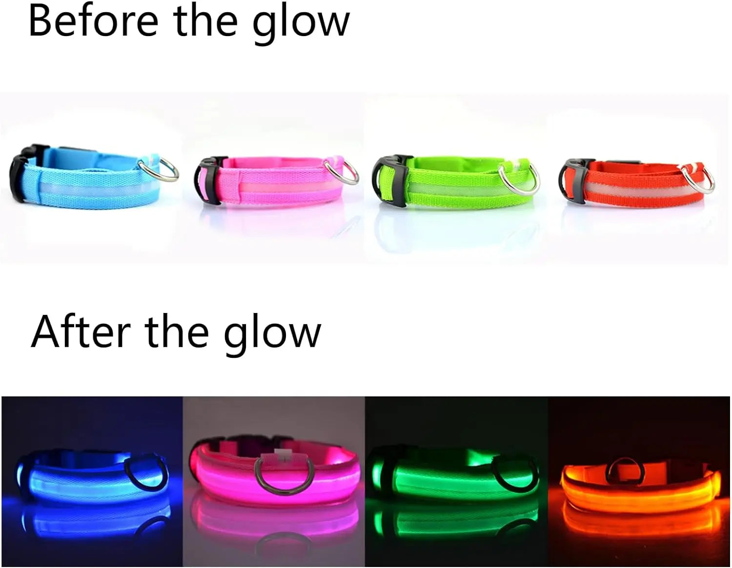 LED Dog Collar — USB Rechargeable Safety Glow Collar for Dogs