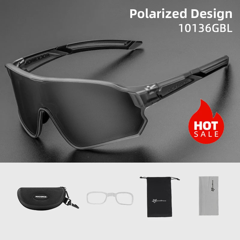 ROCKBROS Polarized Sport Sunglasses UV400 — Bicycle Hiking Camping Golf Cycling Eyewear Pro Grade — view 8 of sunglasses