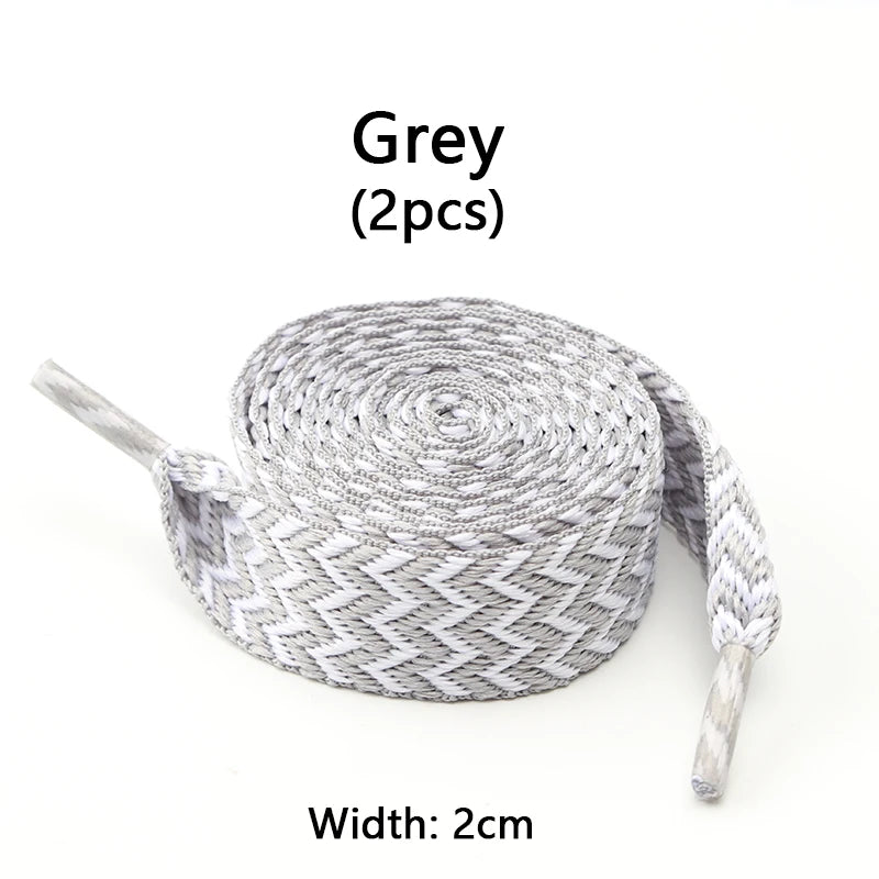 Designer-Look Flat Shoelaces — Chevron Pattern Sneaker Laces — view 11 of shoe accessories