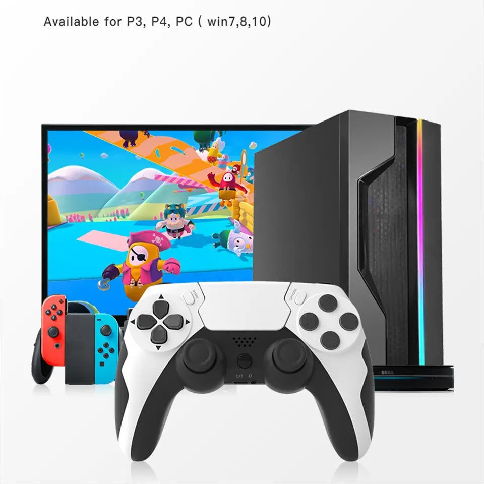 GAMINJA P48 Wireless Gamepad Controller – Six-Axis Gyroscope + Dual Vibration for PS4/PS3 & PC (Win 7/8/10)