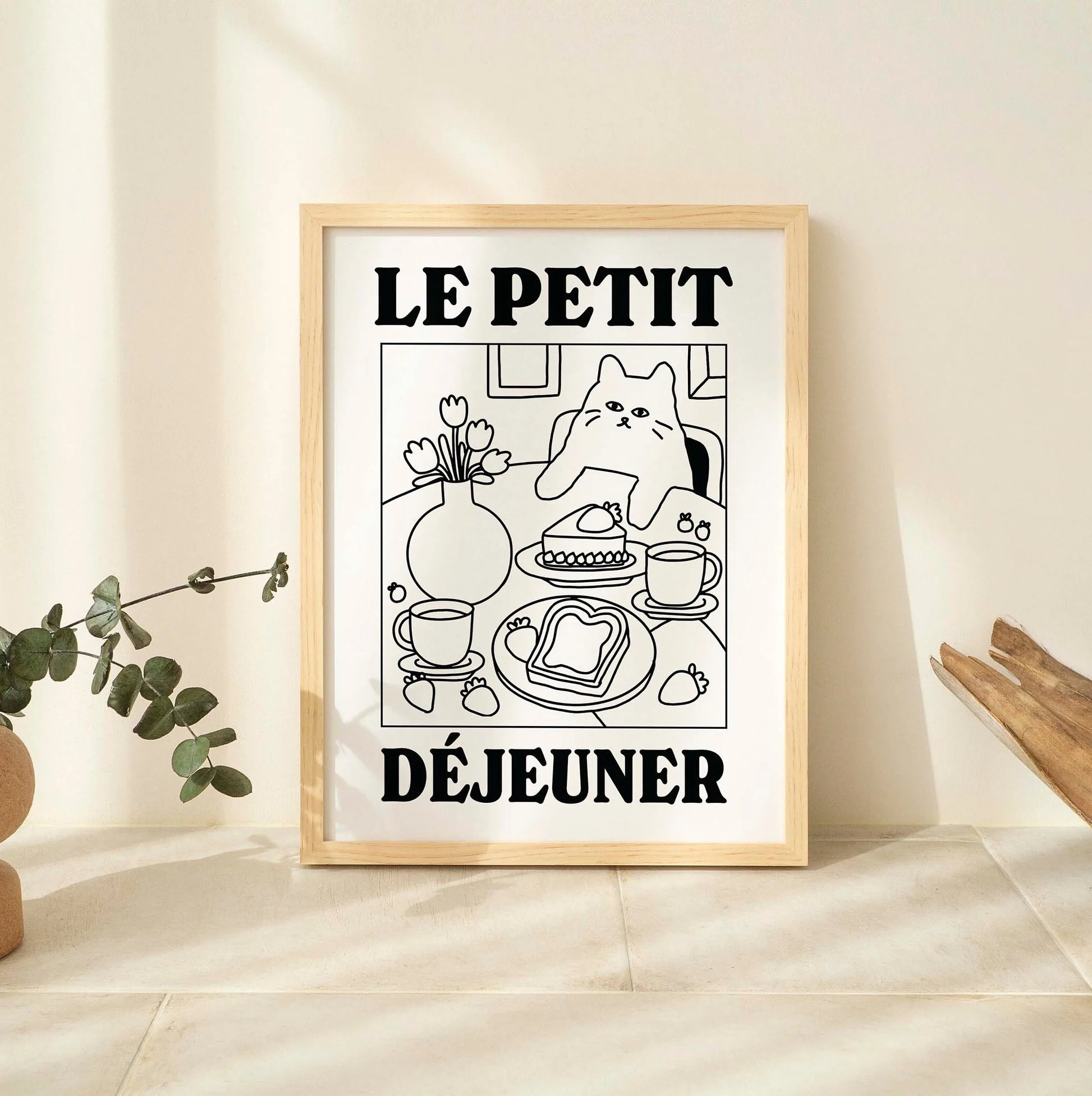 Spaghetti &amp; Espresso Cat Canvas Poster &mdash; Retro Kitchen Wall Art for Caf&eacute; &amp; Home — view 5 of wall art & prints