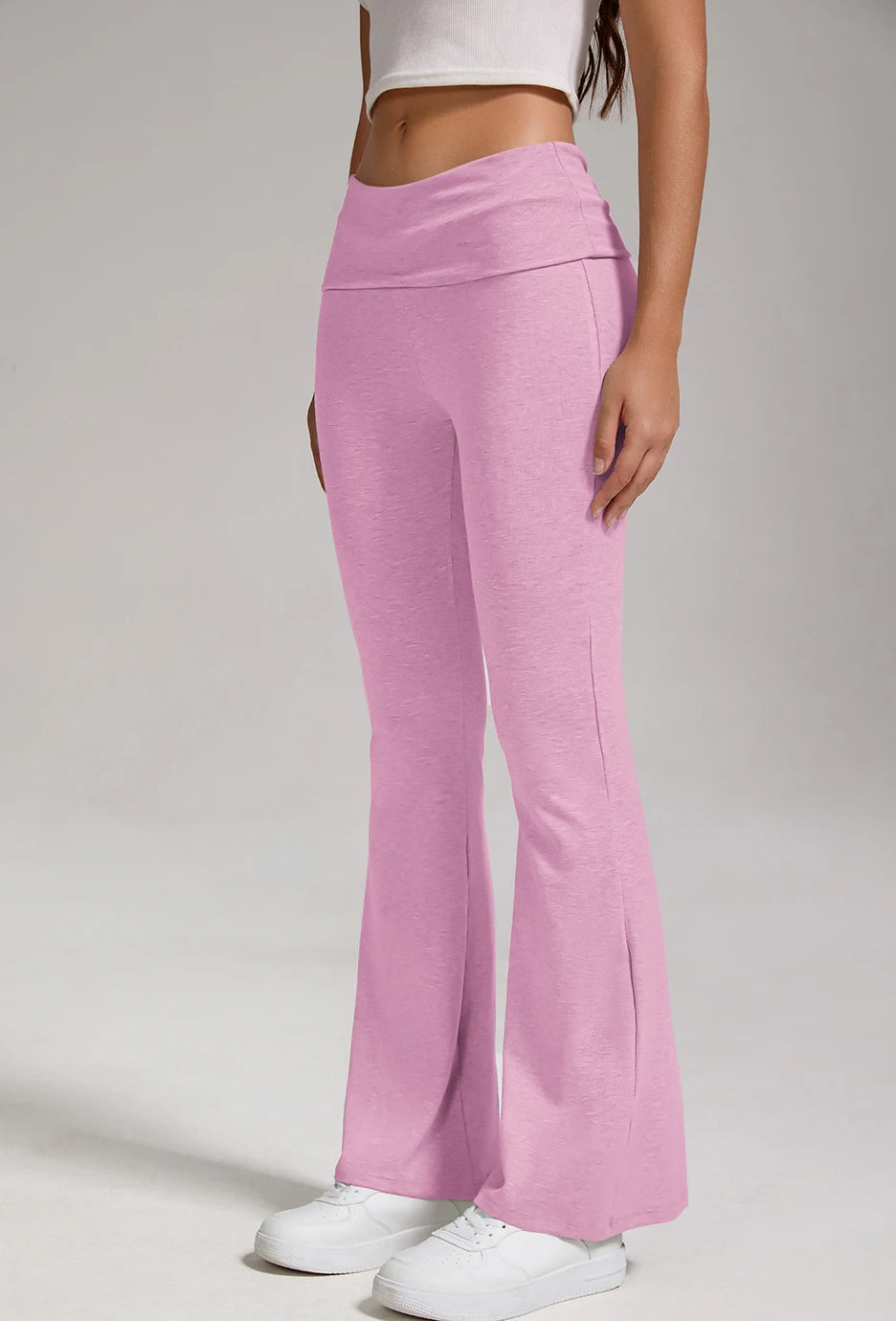 Women's Activewear Wide-Leg Yoga Pants — High-Waist Flared Lounge Workout Trousers — view 2 of women's activewear
