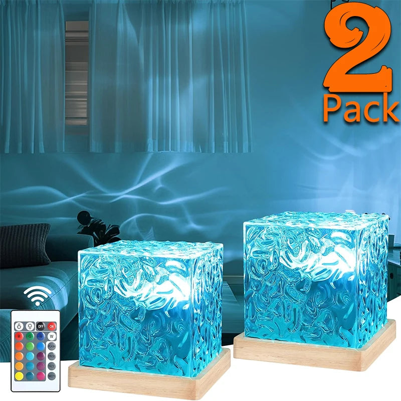 Ocean Wave Projector Lamp &mdash; 16-Color Aurora Atmosphere Light for Bedroom, Office &amp; Bar
