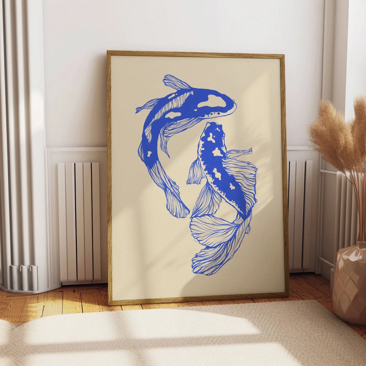 Japanese Red Koi Fish Canvas Poster &mdash; Modern Minimalist Wall Art for Bedroom &amp; Kitchen — view 12 of wall art & prints