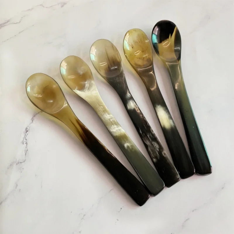 Water Buffalo Horn Spoon &mdash; Exquisite Long-Handled Dessert &amp; Western Cuisine Spoon (14-21cm) — view 5 of dining & tableware