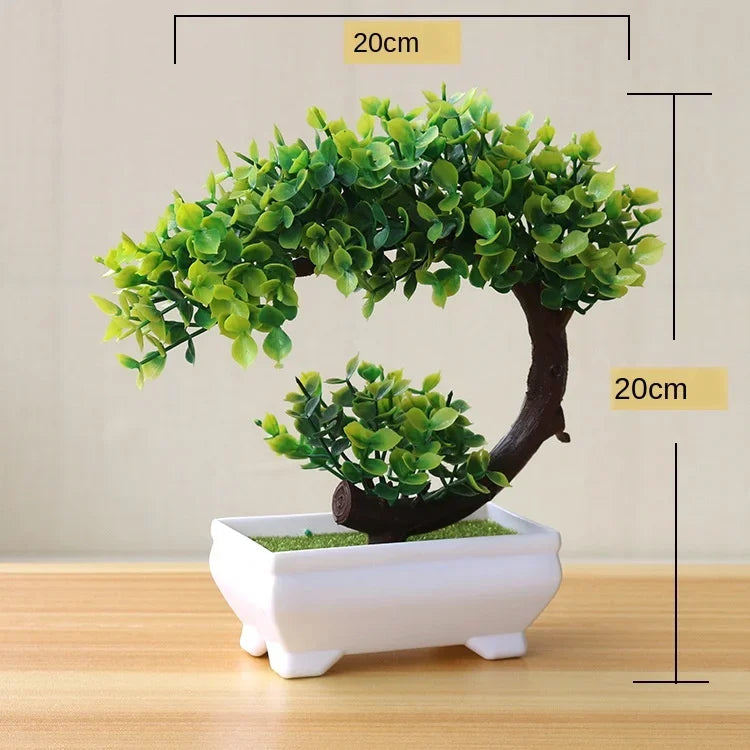 Home Decor Artificial Bonsai Plant — Faux Green Small Tree in Pot for Home, Office & Garden — view 7 of home decor