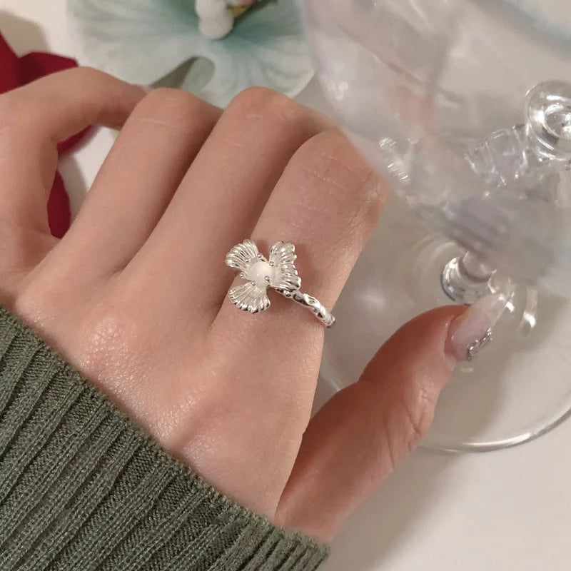 VENTFILLE Women's 925 Sterling Silver Love Heart Hollow Ring — Fairy Style Jewelry Gift — view 12 of jewelry