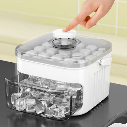 50-cube easy-press double-layer ice maker mold with lid for refrigerator