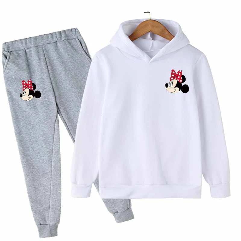 Minnie Mouse Cotton Casual Newborn Baby Boys Girls Outfits Suit Hoodies Tops+Pants 2Pcs