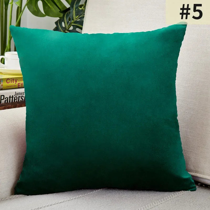 Green Velvet Cushion Cover &mdash; 18&times;18 in Nordic Decorative Pillowcase for Living Room Sofa — view 11 of cushion covers & pillow cases