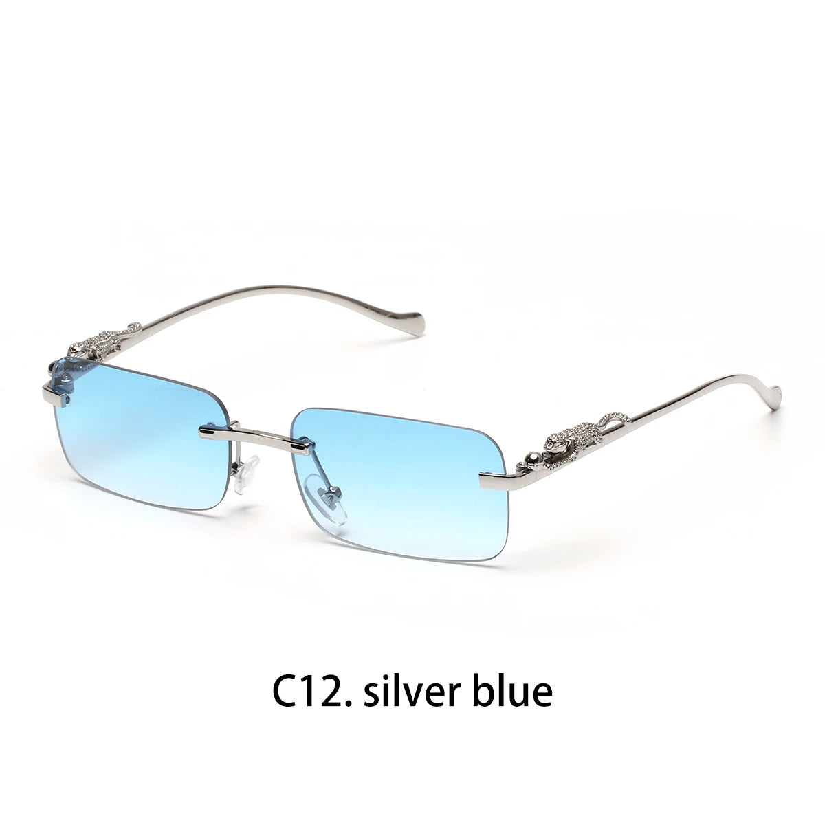 Rimless Sunglasses Ruiao UV400 — Sleek Metal Square Designer Shades Men Women Influencer — view 13 of sunglasses