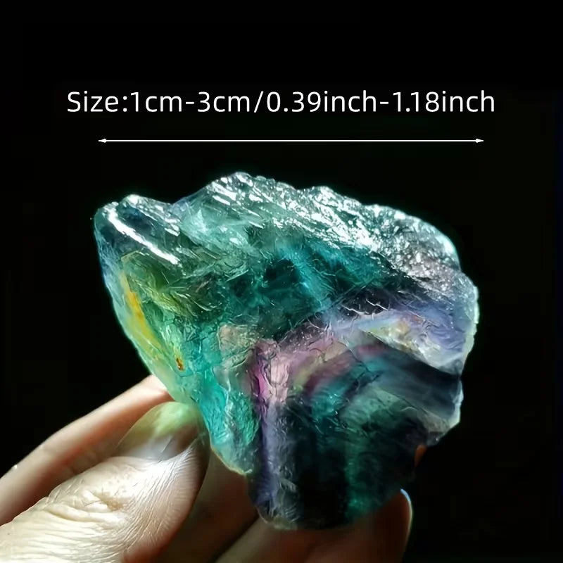 Crystal & Gemstone Fluorite Raw Stone — Natural Rainbow Crystal Home Decor — view 3 of crystal & gemstone