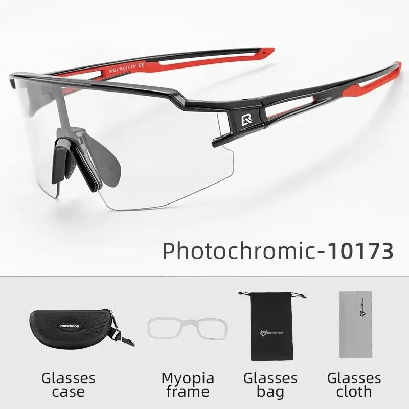 ROCKBROS Cycling Sunglasses Photochromic Eye-Protecting — Adaptive Windproof Bicycle Outdoor Goggles — view 14 of sunglasses