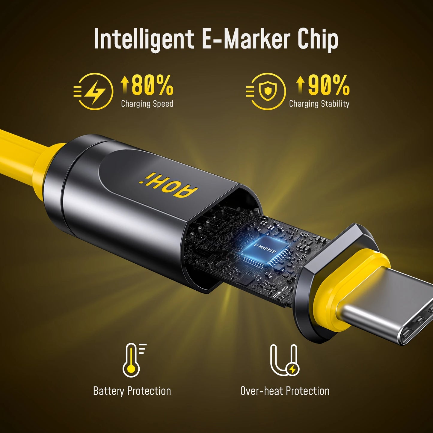 AOHI Adonis USB4 2.0 Type-C Cable — 240W 120Gbps 8K Fast Charging Pro — view 5 of chargers & cables