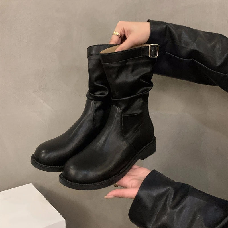 Women's Ankle Boots — Round-Toe Buckle Comfort Non-Slip Booties — view 9 of boots
