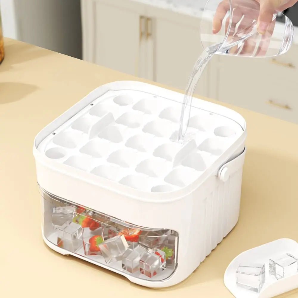 50-cube easy-press double-layer ice maker mold with lid for refrigerator — view 3
