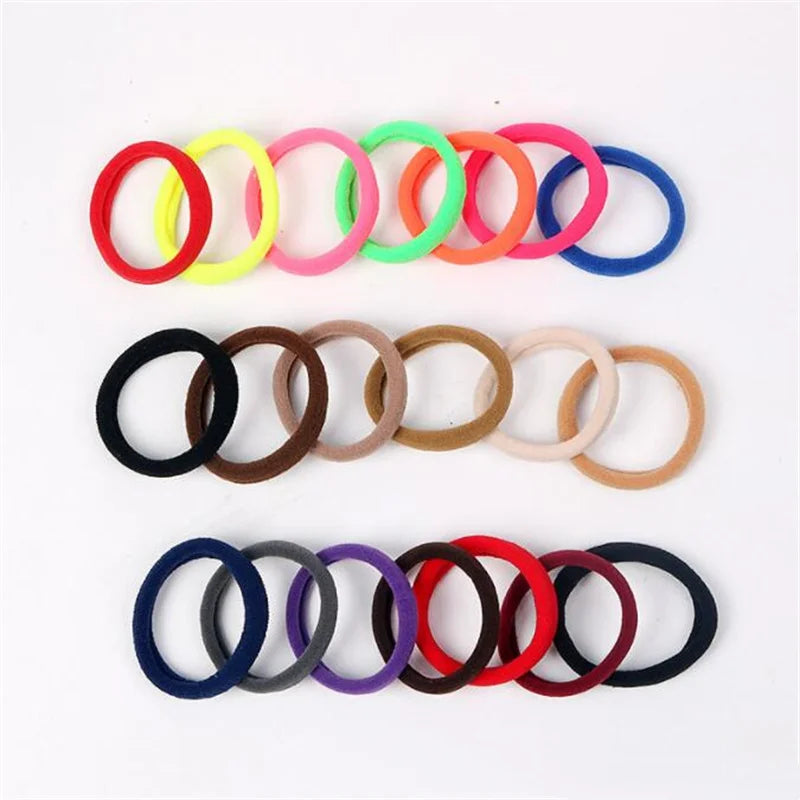 50pcs Black Elastic Hair Band Leagues Ties Colets Scrunchies Springs Gum Accessory For Girl Women No Damage Pigtails Holder Set — view 2 of product
