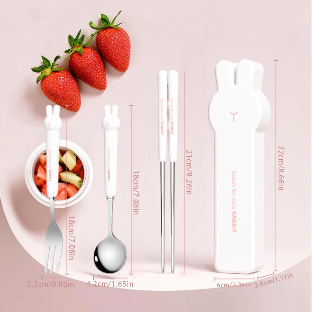 Portable 304 Stainless Steel Cutlery Set &mdash; Reusable Fork, Spoon &amp; Chopsticks with Case — view 9 of dining & tableware