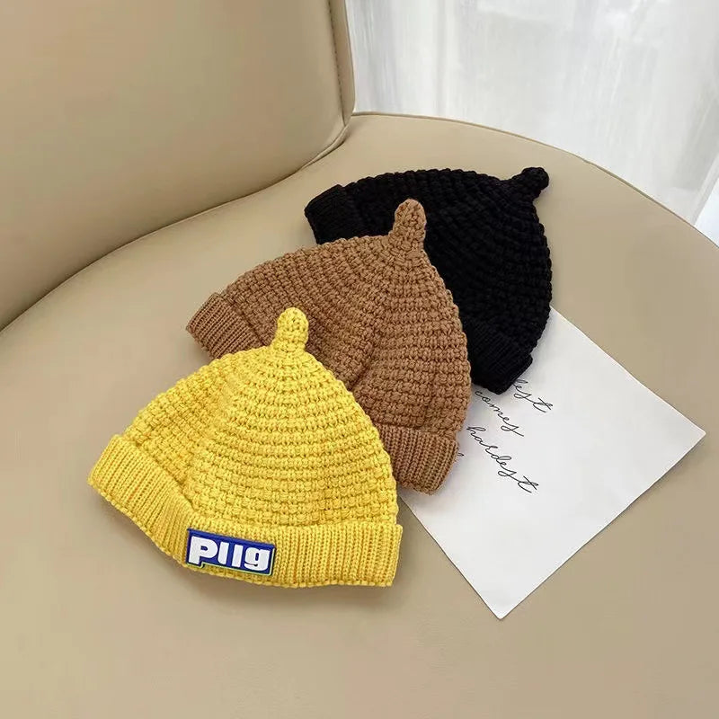 Knitted wool pullover hat for adults and children