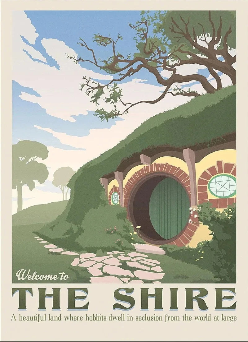 Middle-Earth Travel Canvas Poster &mdash; Vintage Lord of The Rings Fantasy Movie Wall Art