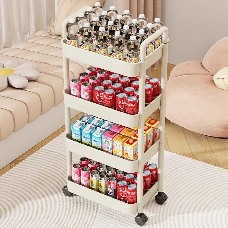 Storage Organizer Floor Trolley Cart — Multi-Layer Rolling Rack for Kitchen, Bathroom & Snacks — view 2 of storage & organisation