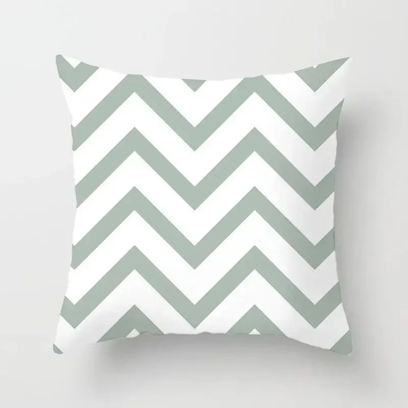 Fresh Green Geometric Cushion Cover &mdash; Polyester Pillowcase for Living Room &amp; Bedroom — view 12 of cushion covers & pillow cases